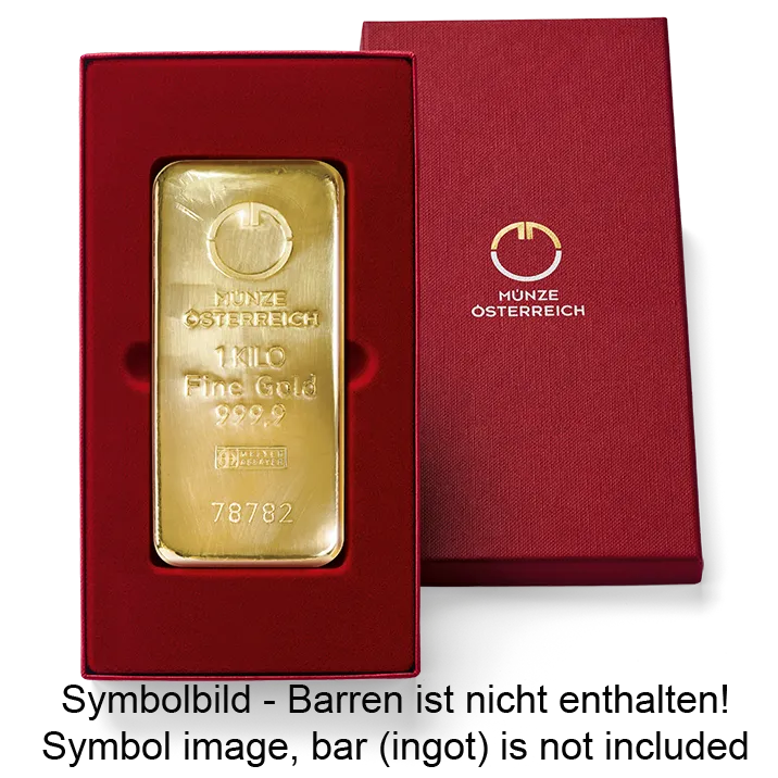 Barrenverpackung 1000 Gramm (1 Kilo) Goldbarren